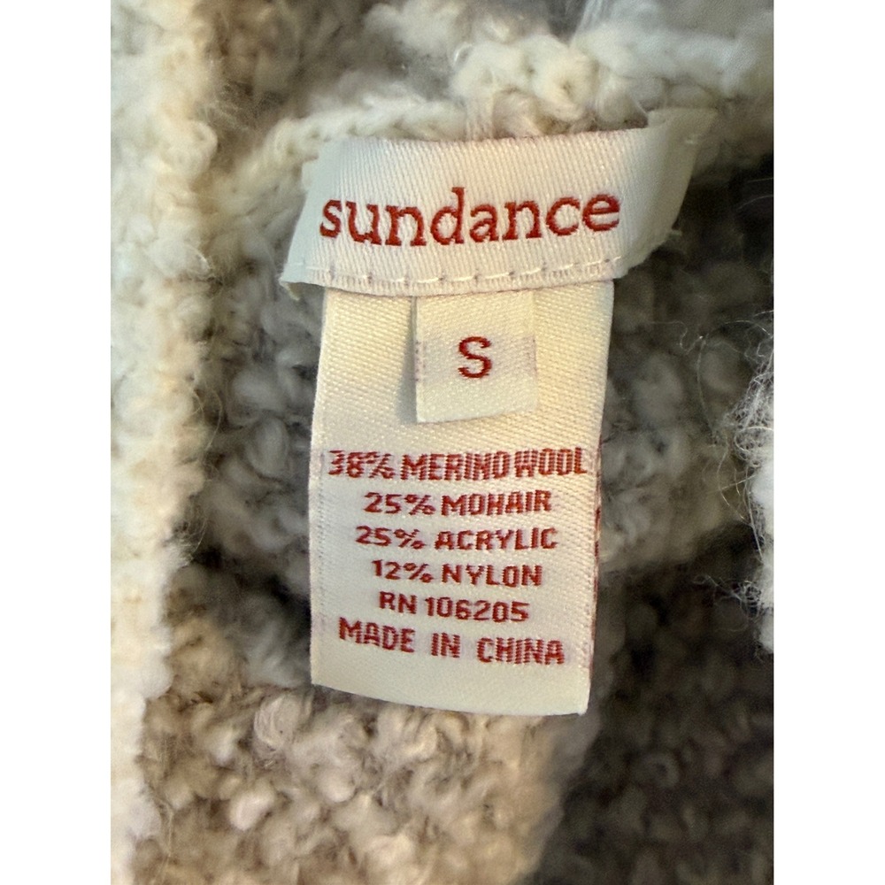 Sundance Plaid Turtleneck Sweater Women Size S Merino Wool Blend Cozy Warm - Picture 7 of 7